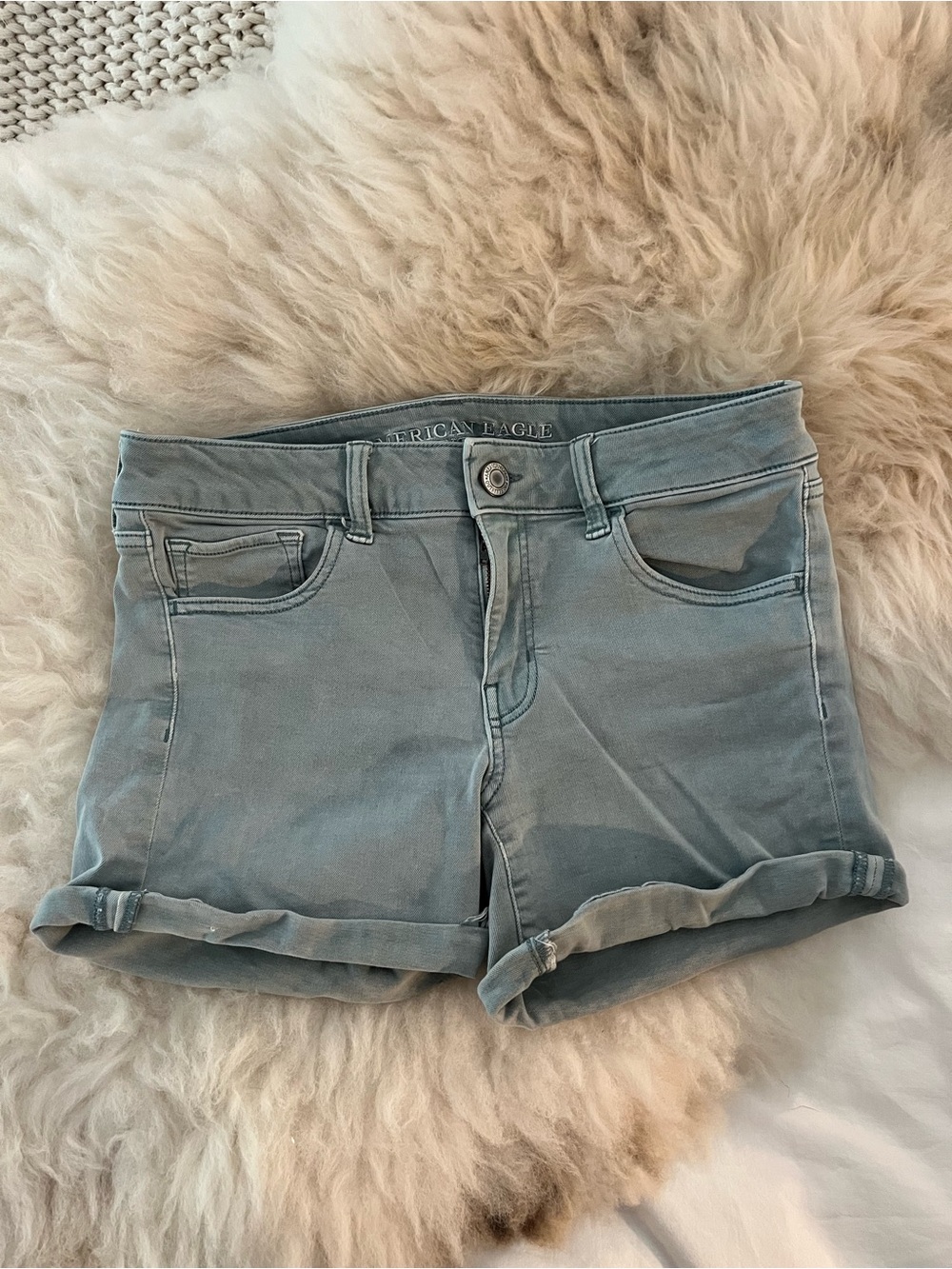American Eagle Outfitters Blue Stretch Denim Women's Shorts